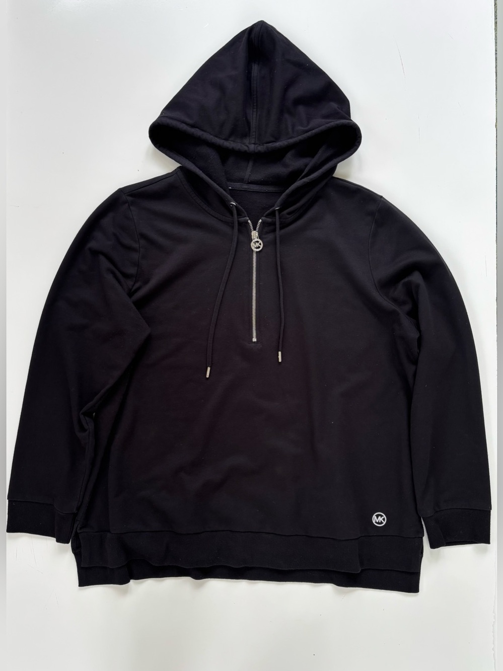 Michael Kors Women's Quarter Zip Pullover Hoodie in Black Size Large*